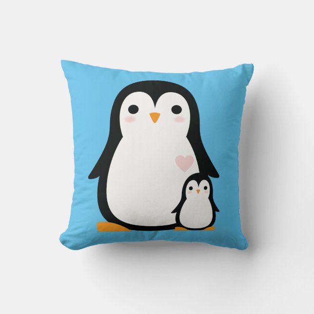 Penguin Baby Shower Kudde (Framsida)