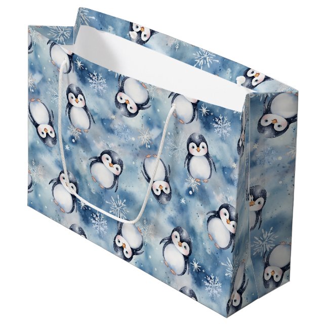 Penguin Baby Shower Large Gift Bag (Framsidan Vinklad)