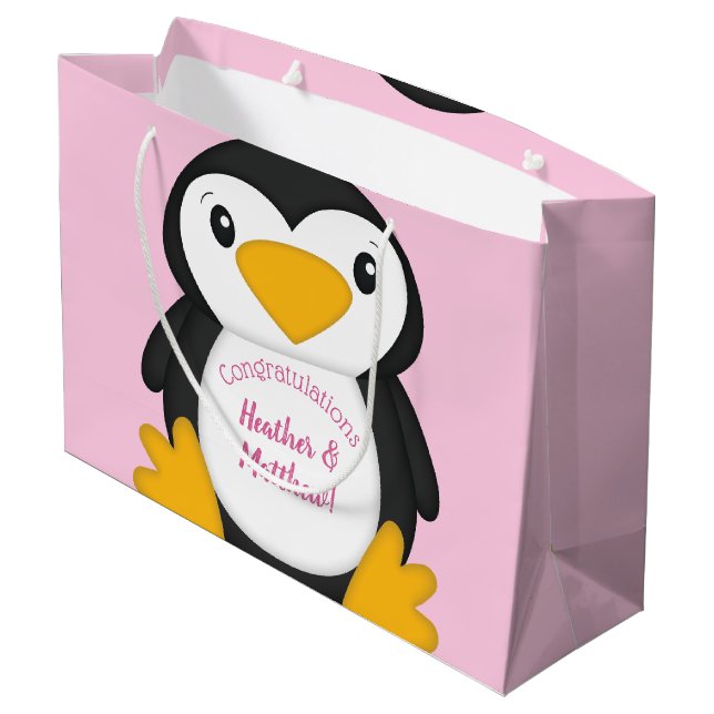 Penguin Baby Shower Rosa (Baksidan Vinklad)