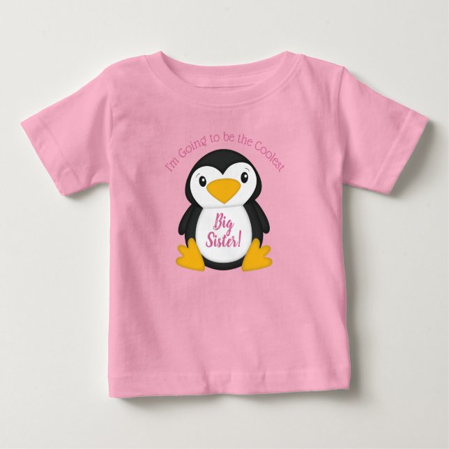 Penguin Baby Shower Rosa T Shirt (Framsida)