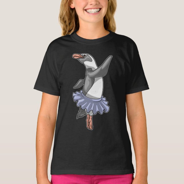 Penguin Ballerina Ballet Dance T Shirt (Framsida)