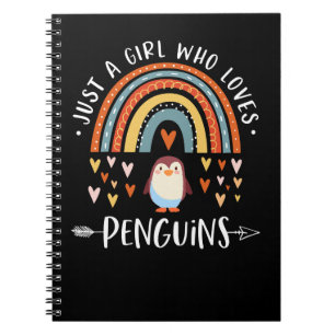 Penguin Bara en flicka som Kärlek Penguins Rainbow Anteckningsbok