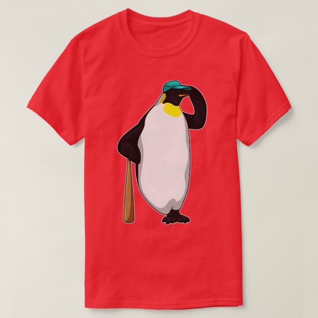 Penguin Baseball Baseball fladdermus T Shirt (Design framsida)