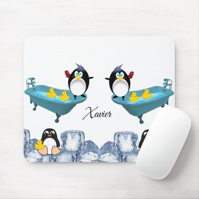 Penguin Bathtub Mouse Pad! Muspets Musmatta (Med mus)