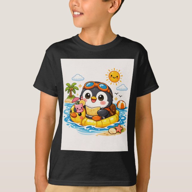 Penguin Beach Float T Shirt (Framsida)