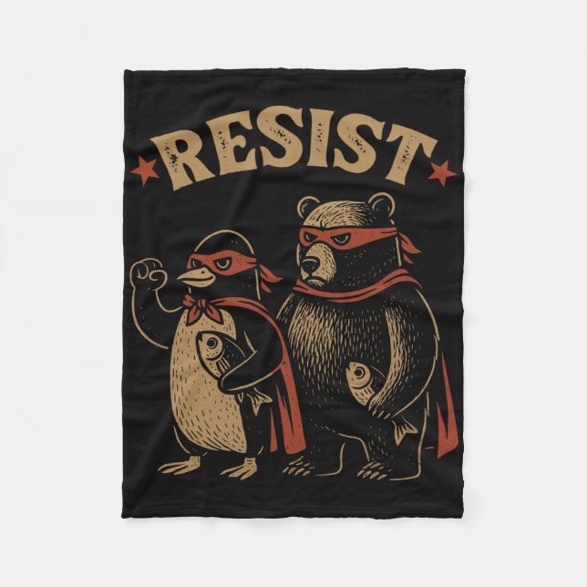 Penguin Bear Flippers Up Resistny Penguins Aga Fleecefilt (Framsidan)