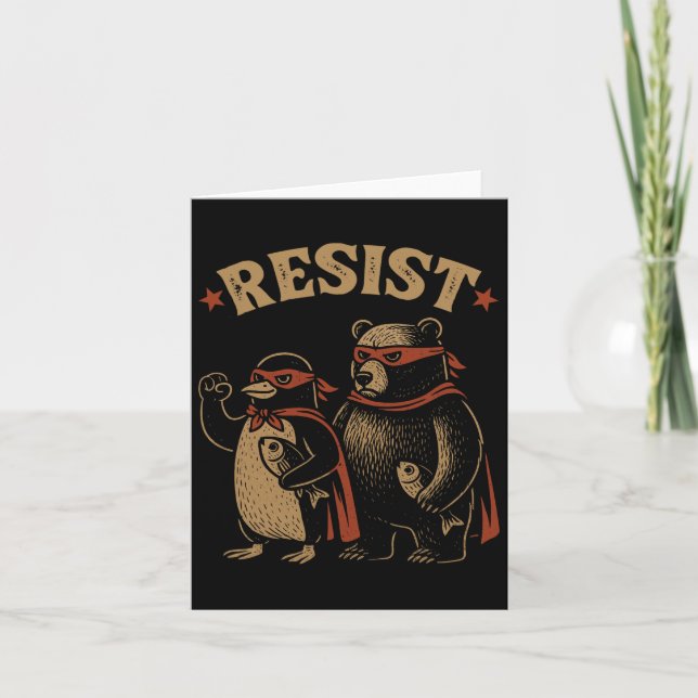 Penguin Bear Flippers Up Resistny Penguins Aga Kort (Framsida)