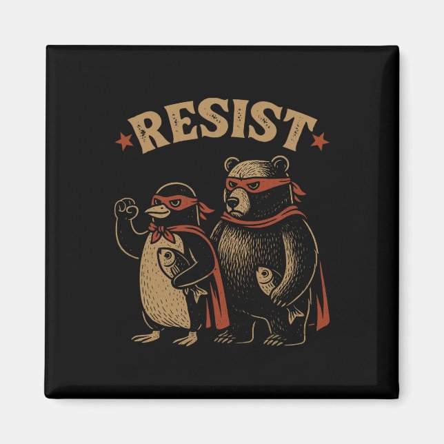 Penguin Bear Flippers Up Resistny Penguins Aga Magnet (Framsidan)