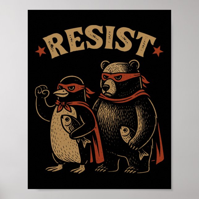 Penguin Bear Flippers Up Resistny Penguins Aga Poster (Framsidan)