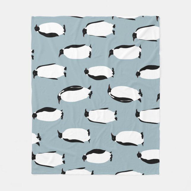 Penguin Bird Animal Cute Mönster Fleecefilt (Framsidan)