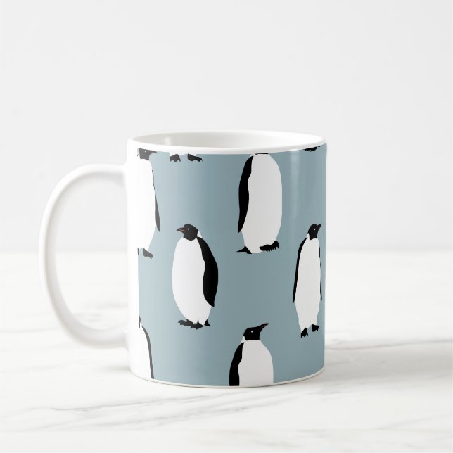 Penguin Bird Animal Cute Mönster Kaffemugg (Vänster)