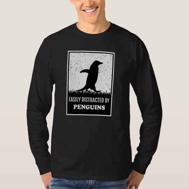 Penguin Bird Silhouette lätt utspridd av Peng T Shirt (Framsida)