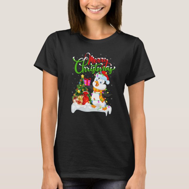 Penguin Bird  Xmas Decorations Santa Penguin Chris T Shirt (Framsida)