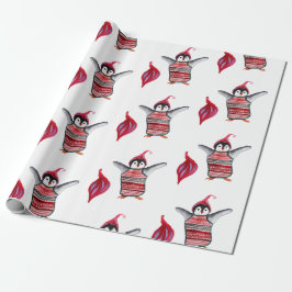 Penguin Birds Wrapping Papper Presentpapper