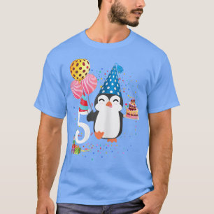 Penguin Birthday 5 Years Old Penguin 5th Birthday T Shirt