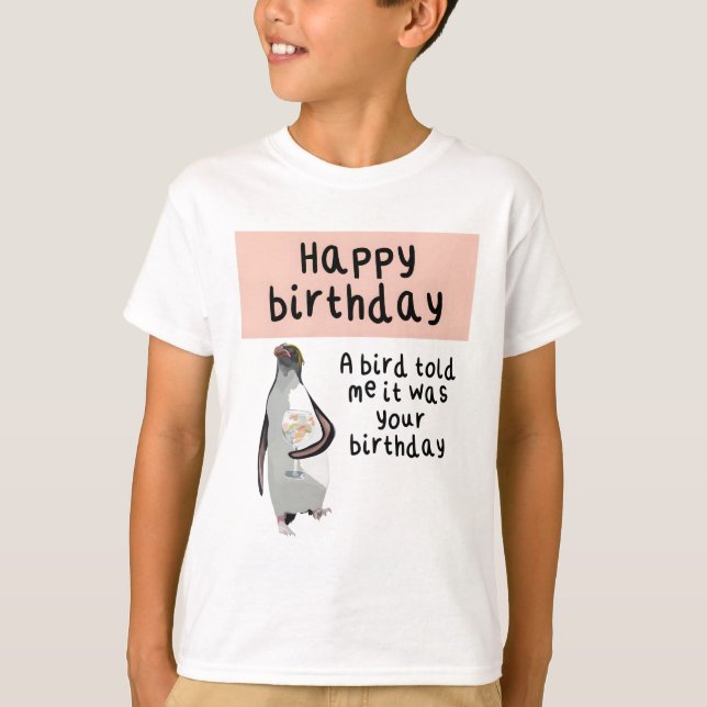 Penguin Birthday Artwork Cute Antarktis Bird Illus T Shirt (Framsida)