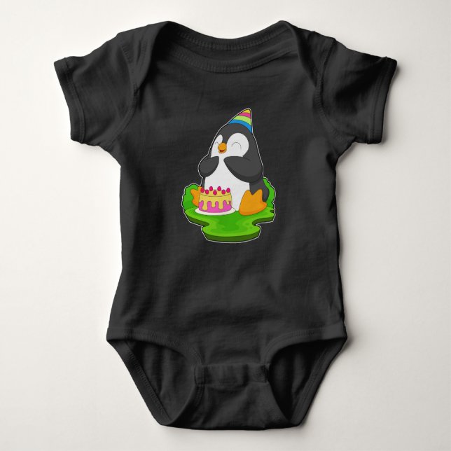 Penguin Birthday Cake T Shirt (Framsida)