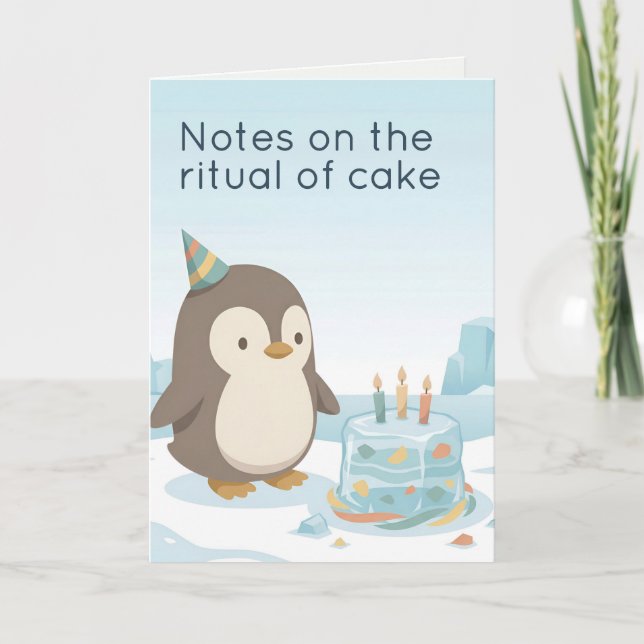 Penguin Birthday | Dry Humour Custom Birthday Kort (Framsida)