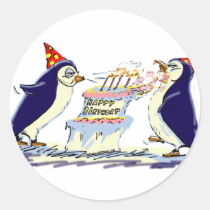 PeNgUiN BiRtHdAy Runt Klistermärke