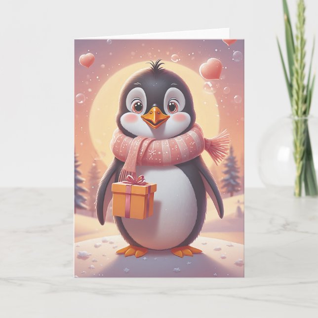 Penguin Birthday Serenade Kort (Framsida)