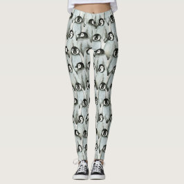 Penguin Black and White Cute Mönster Leggings