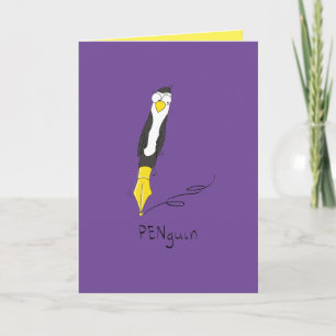 PENguin Bläck Pen Penguin-kort för finare hälsning Kort