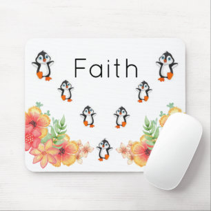 Penguin Blommigt Faith Rand Mouse Pad! Muspets Musmatta