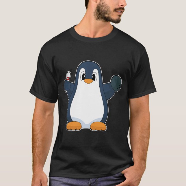 Penguin Bowling ball T Shirt (Framsida)