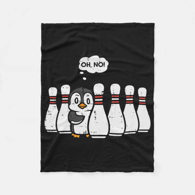 Penguin Bowling Stift Oh No Funny Bowlareare Playe Fleecefilt (Framsidan)