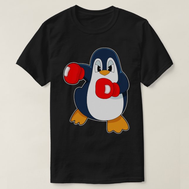 Penguin Boxer Boxing handskar 1 T Shirt (Design framsida)
