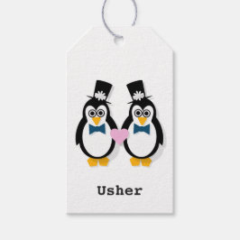 Penguin Bröllop Gift Märkres (anpassadet) Presentetikett