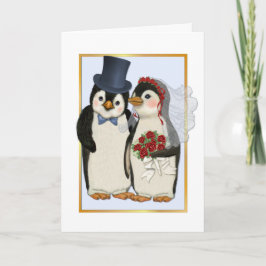 Penguin Bröllop - Inget texttkort Kort