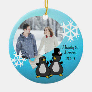 Penguin Bröllop jul Julgransprydnad Keramik