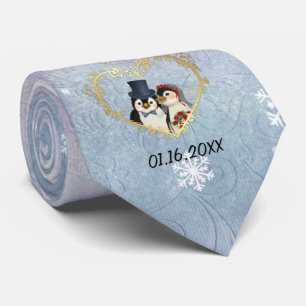 Penguin Bröllop Snowflake Mönster - Anpassa Slips