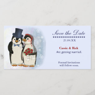 Penguin Bröllop Spara Datumet