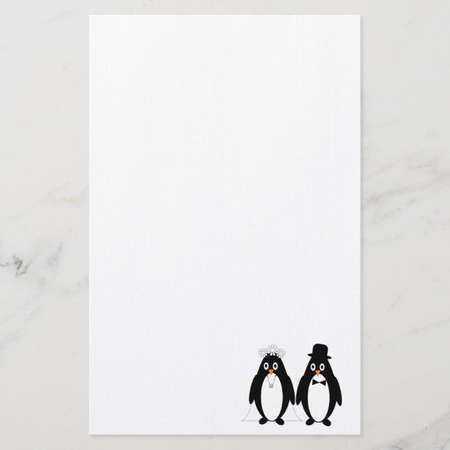 Penguin Bröllop Stationery Brevpapper (Framsida)