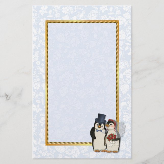 Penguin Bröllop Stationery Brevpapper (Framsida)
