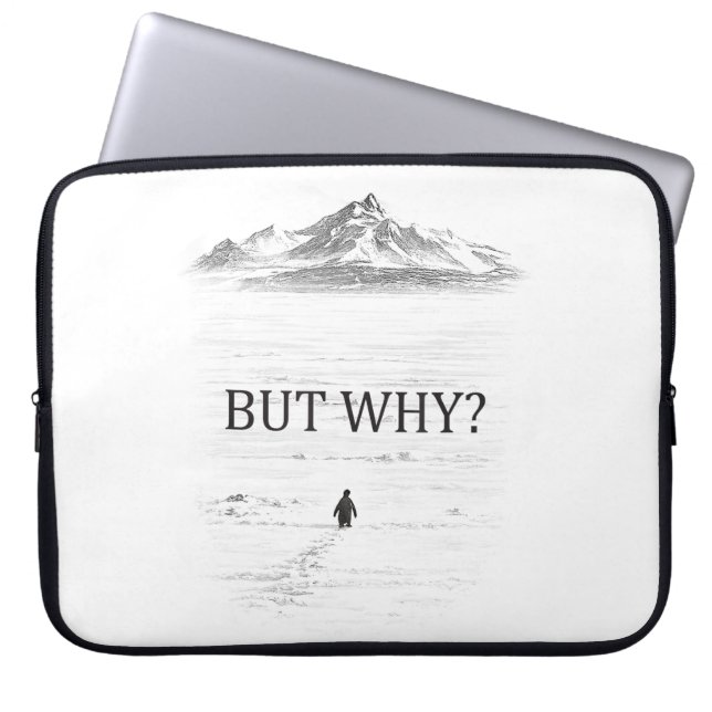 Penguin But Why Mountains  Laptop Fodral (Framsidan)