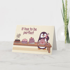 Penguin Cake Decorator Girlfriend Valentine Card Helgkort