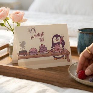 Penguin Cake Dekoratör Sötaste Mamma Helgkort