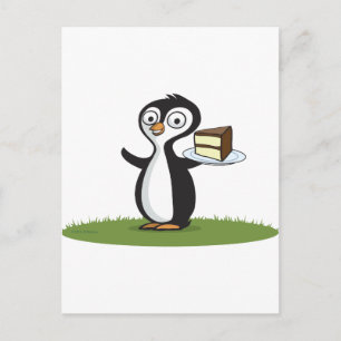 Penguin Cake Vykort