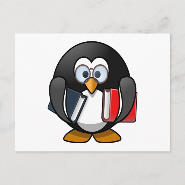 Penguin Carrying Bokar Vykort (Framsida)