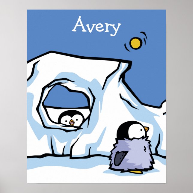 Penguin Chick Peek-a-Boo Poster (Framsidan)