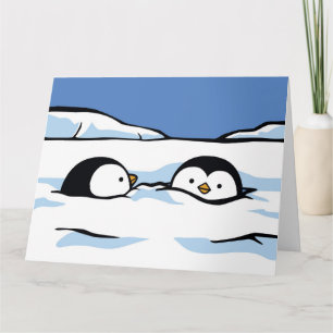Penguin Chick Snö Deep-hälsningskort Kort