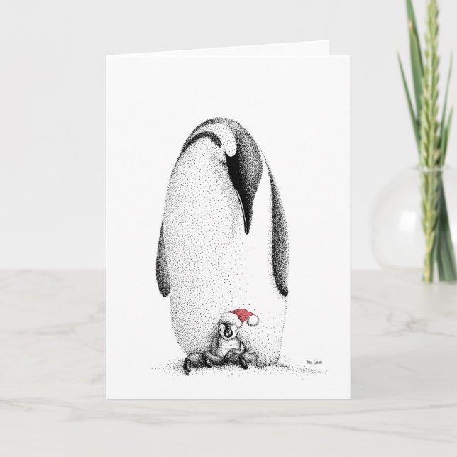 Penguin-Chicken i Santa Hat Helgkort (Framsida)
