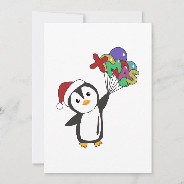 Penguin Christmas Snow Winter Animals Penguins Adu Julkort (Framsida)