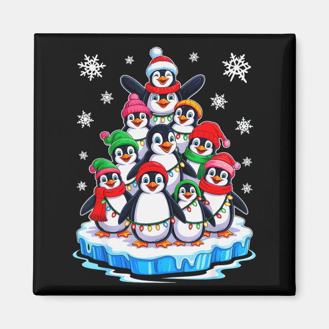 Penguin Christmas Tree Penguin Lover Xmas For Men  Magnet (Framsidan)