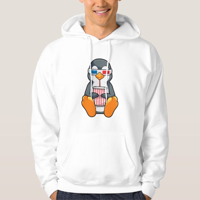 Penguin Cinema Glasses Drinking kopp Hoodie (Framsida)