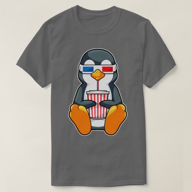 Penguin Cinema Glasses Drinking kopp T Shirt (Design framsida)