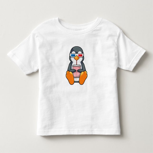 Penguin Cinema Glasses Drinking kopp T Shirt (Framsida)